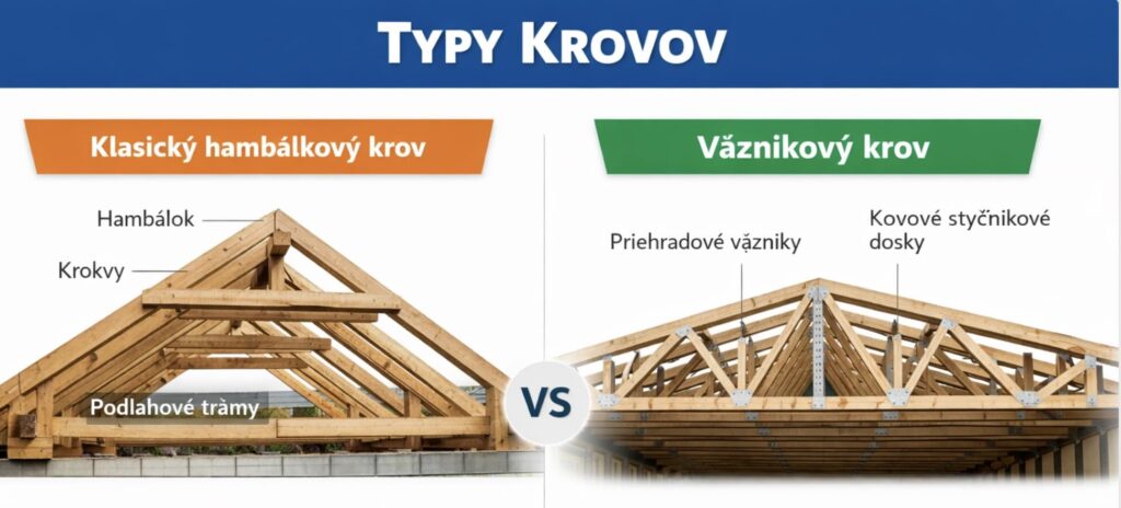 typy krovov - klasický vs väzníkový krov