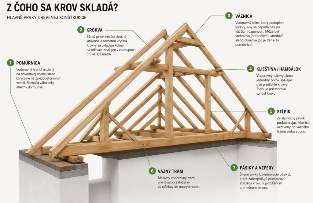 z coho sa skladá strešný krov